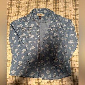 Bit & Bridle Denim Shirt with Floral Design